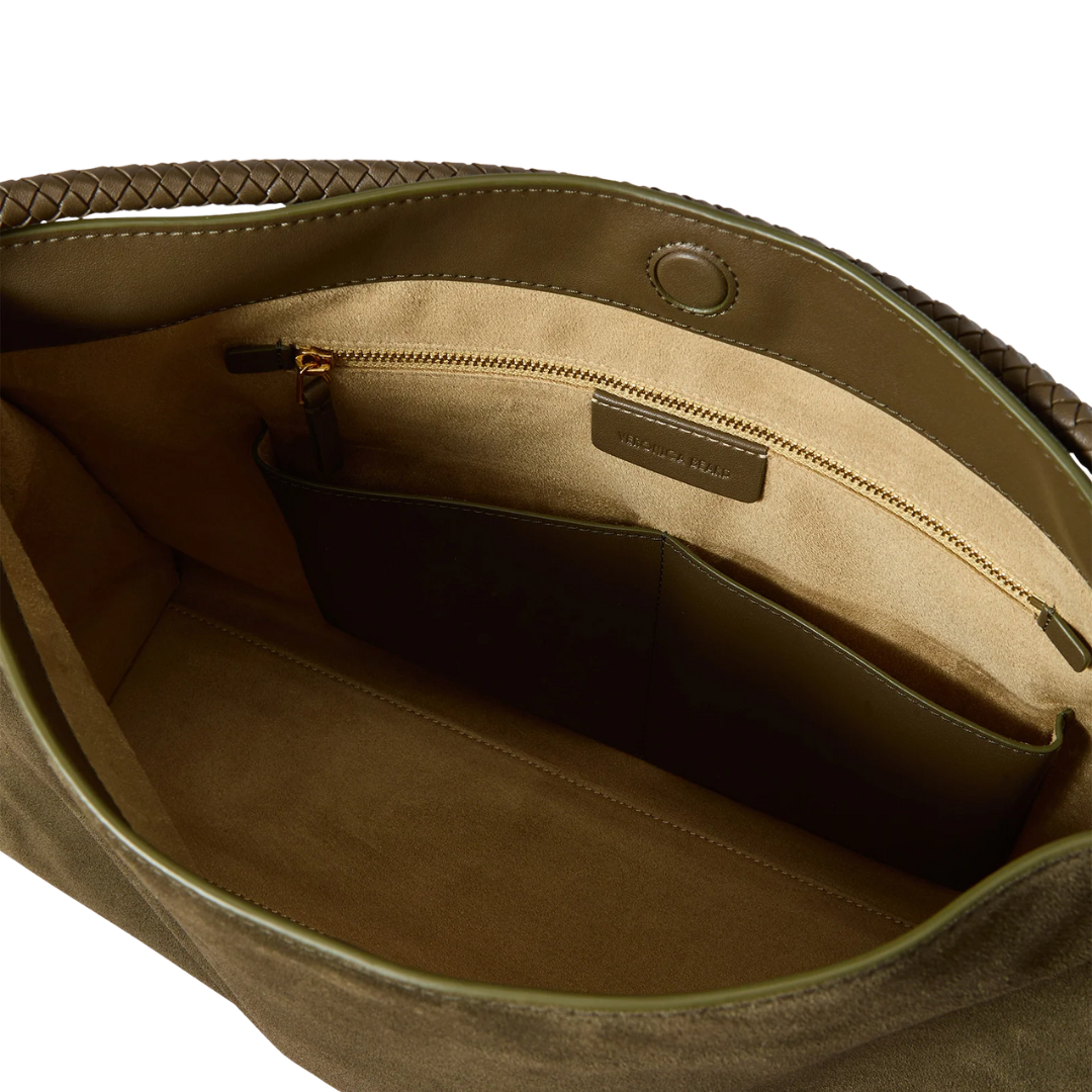 Vida Suede Shoulder Bag in Cypress