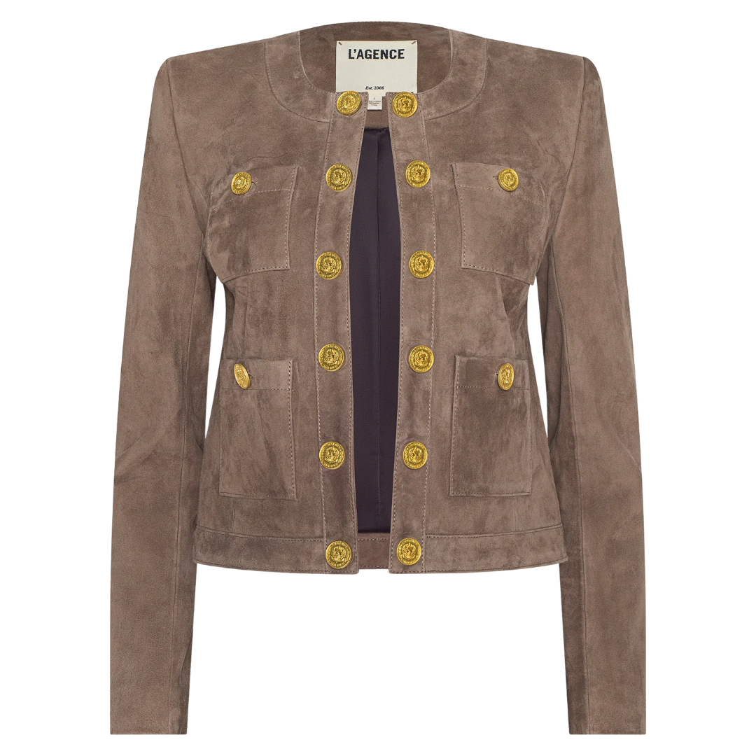 Jayde Collarless Jacket in Cardamom