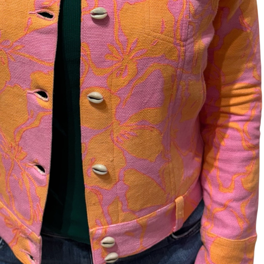 Hibiscus Surf Jacket in Orange/Pink