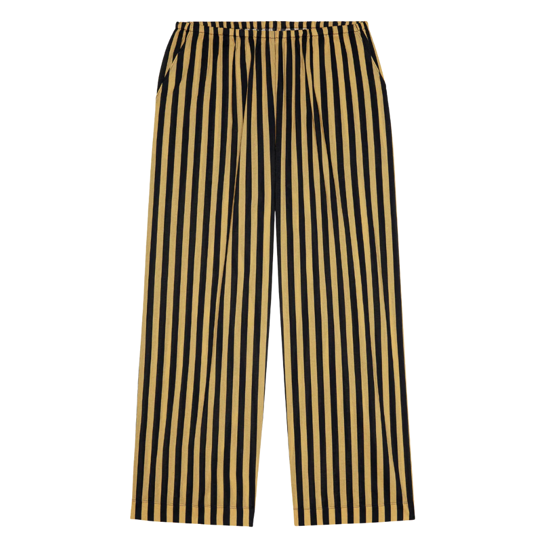 The Everyday Pull On Pant in Khaki/Black Club Stripe