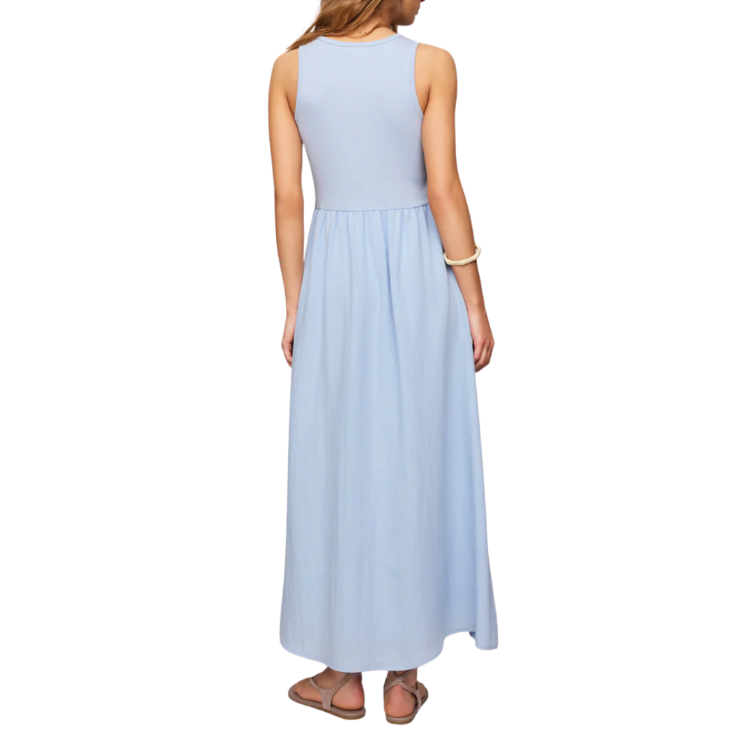 Charlotte Rib Midi Dress in Blue Light