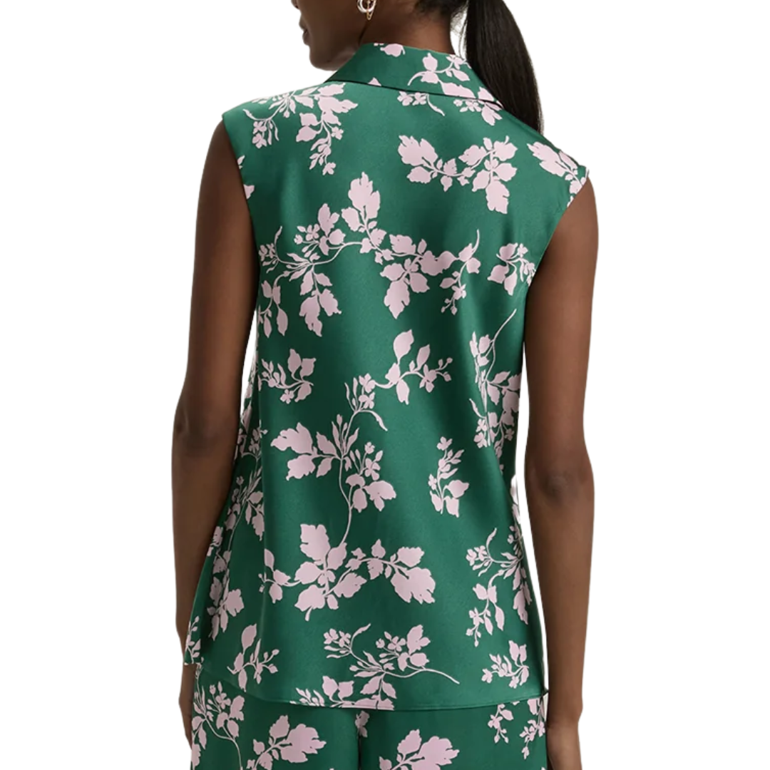 The Agatha Top in Emerald Floral