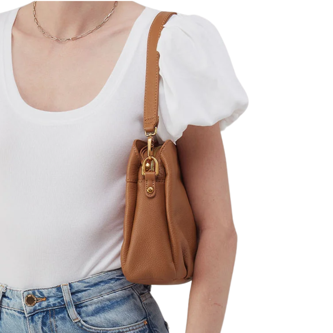 Starr Convertible Shoulder Bag in Warm Honey