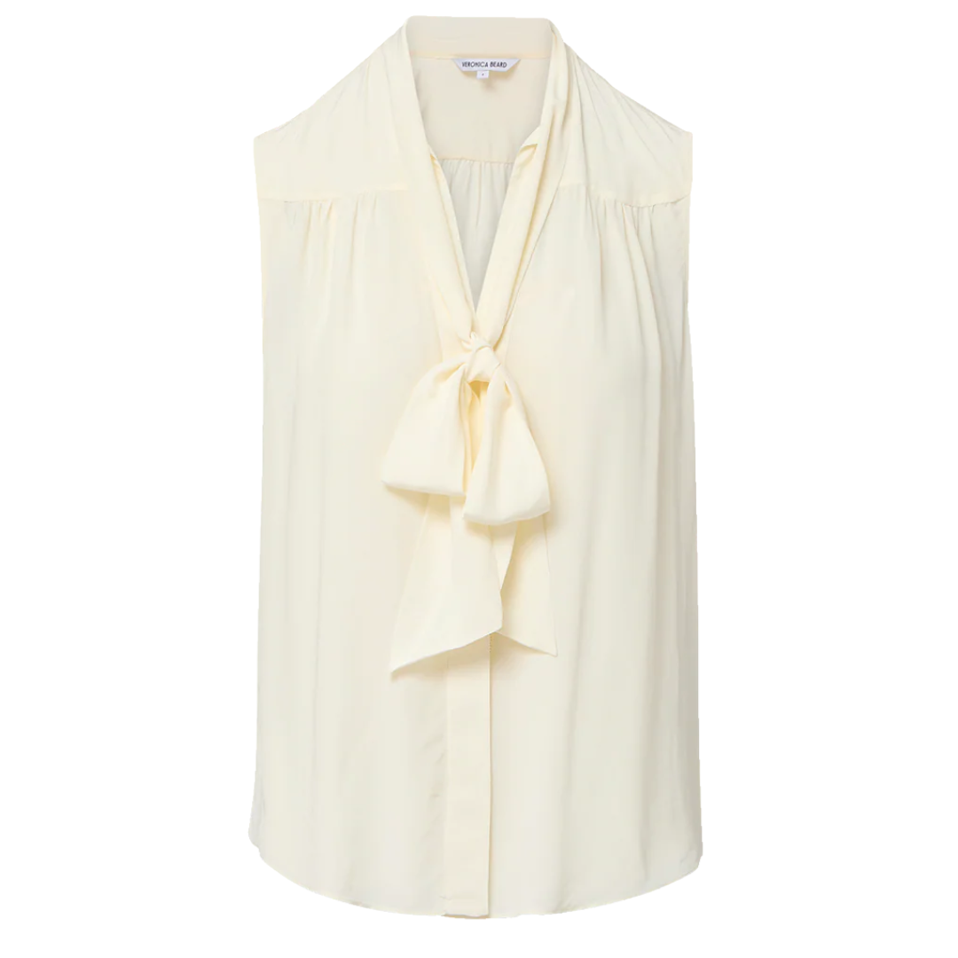 Magnolia Tie-Neck Blouse in Dove