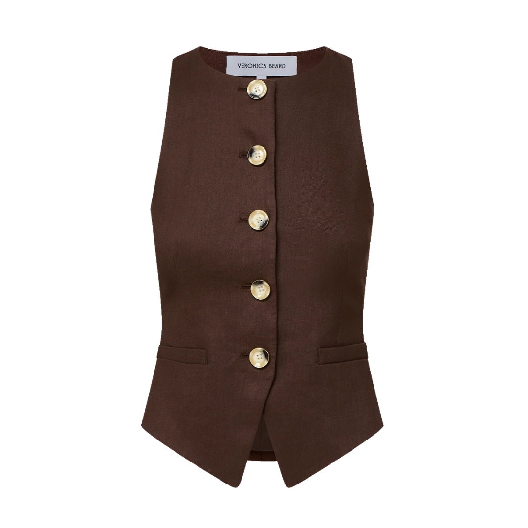 Hartwell Tailored Vest in Dark Mocha