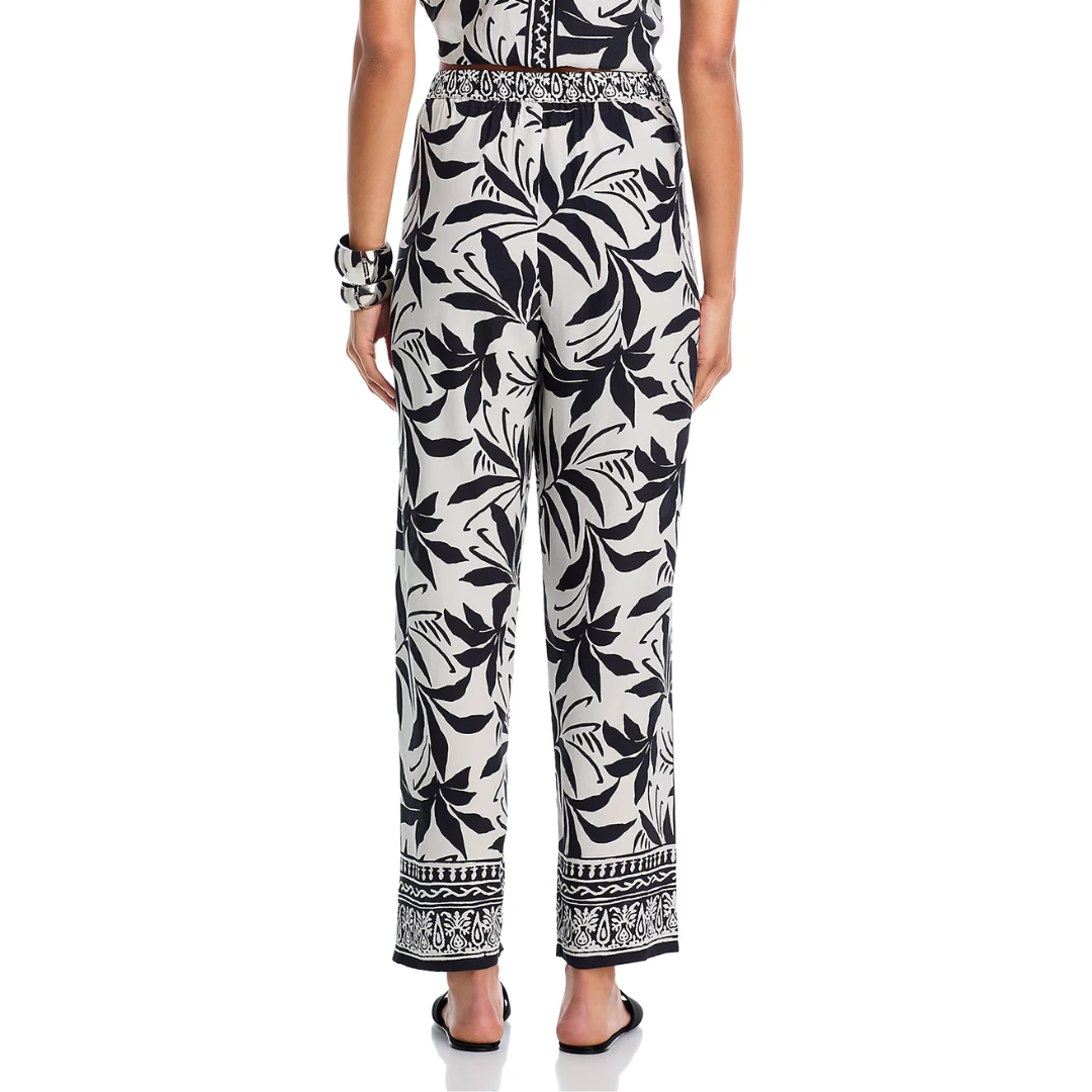Claudia Printed Pant in Black