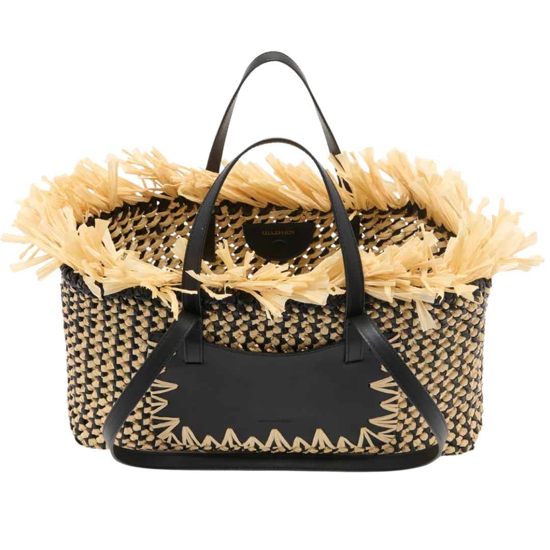 Lali Small East-West Tote in Noir Natural
