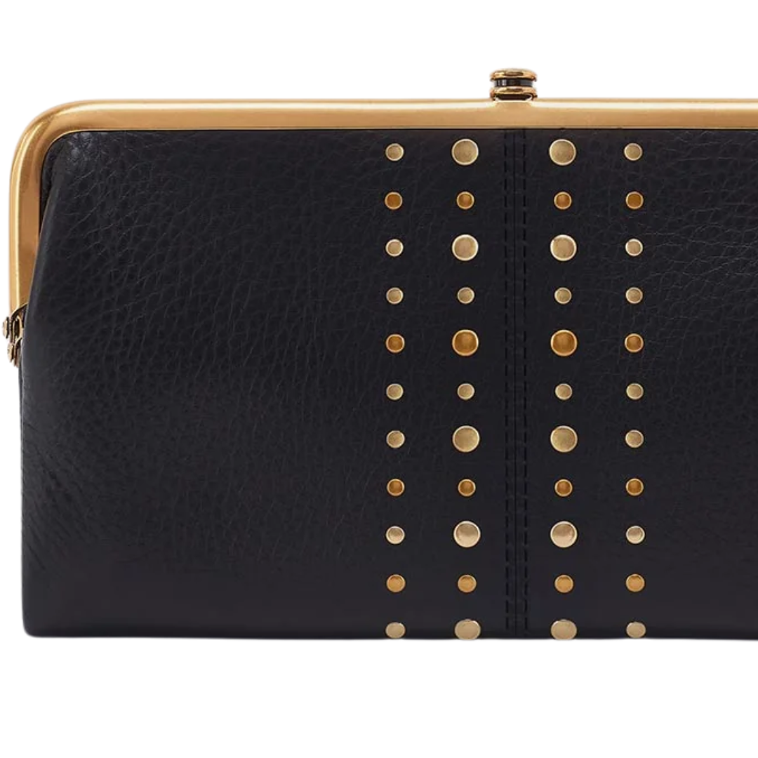 Lauren Clutch-Wallet in Black With Studs