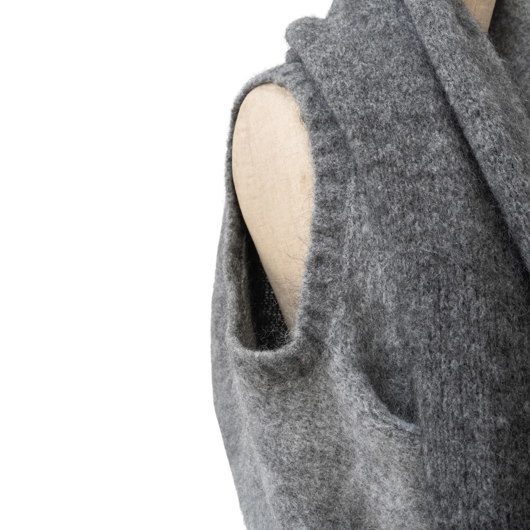 Soft Shawl Scarf With Arm Hole in Graphite