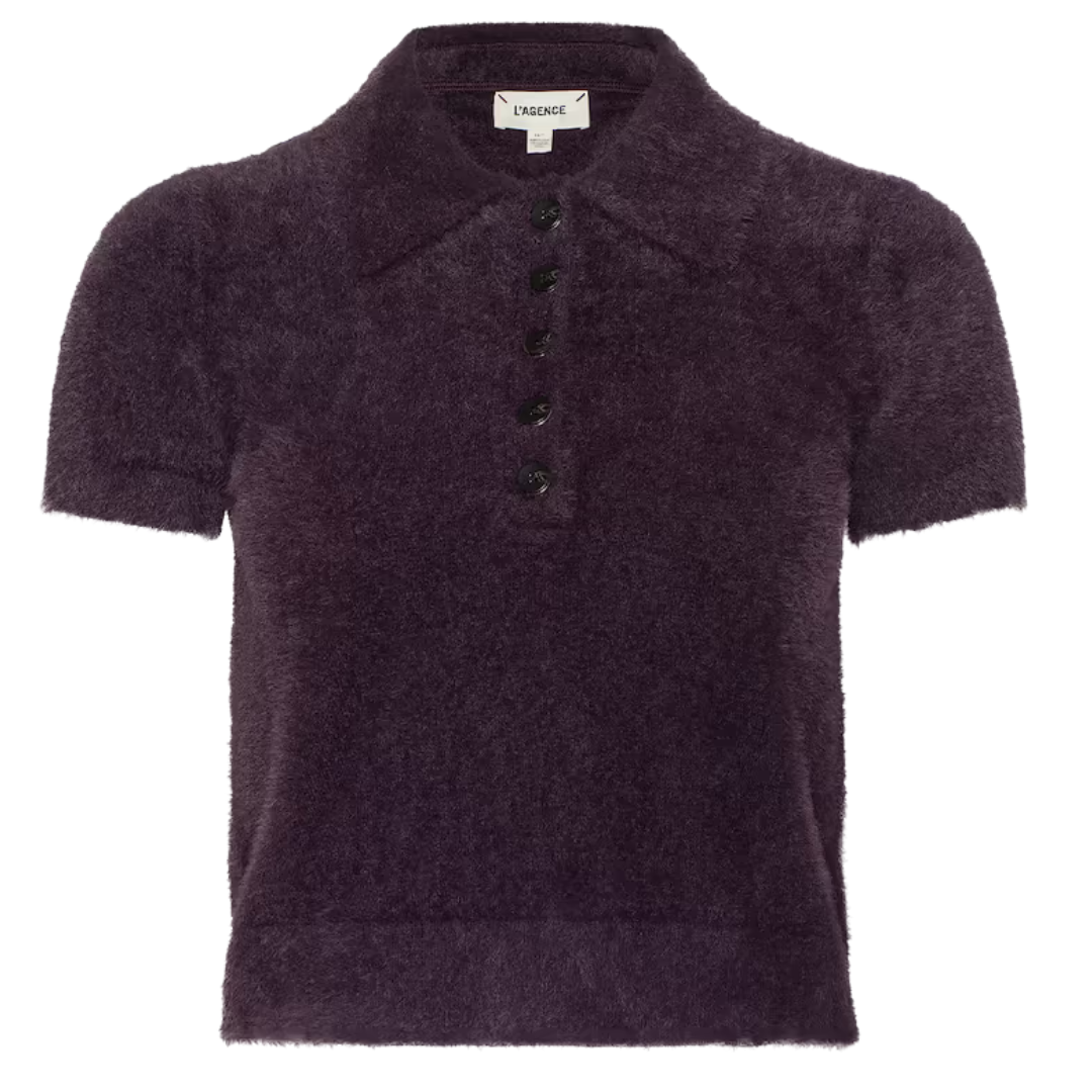 Cirrus Cropped Polo in Dark Plum