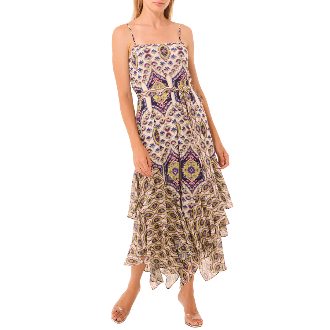 Veronica Dress in Mosaic Eye Chiffon Mix