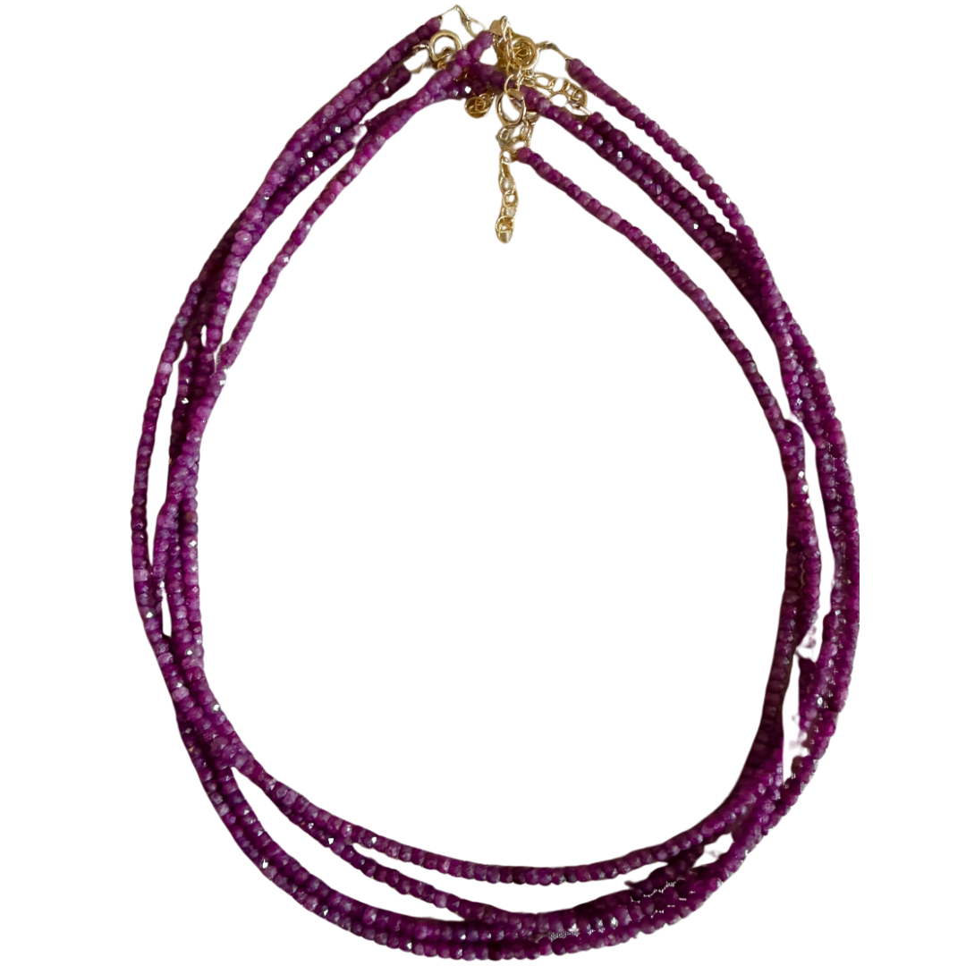 Micro Gemstone Choker in Ruby