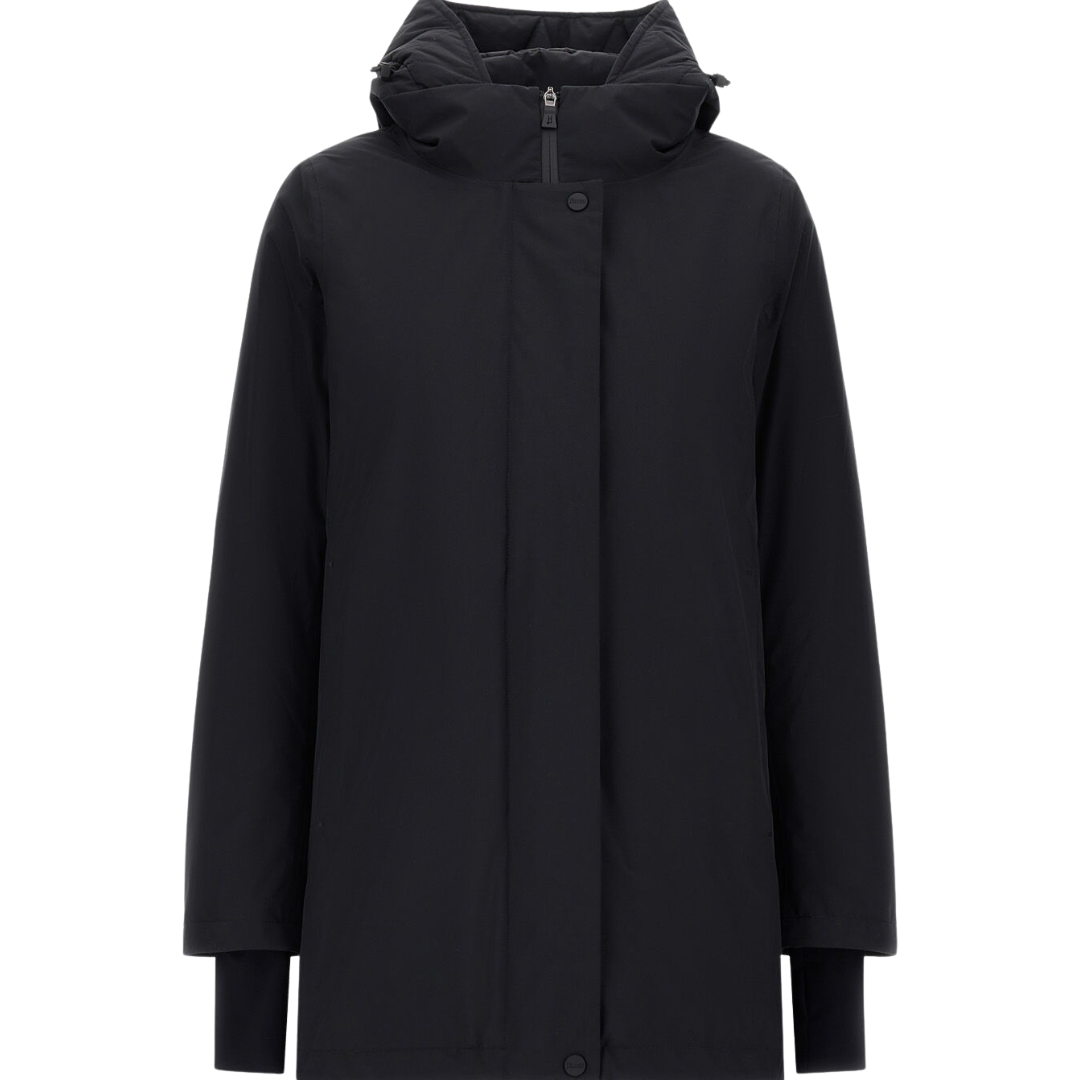 Hooded A-Shape 2-Layer Windstopper in Black