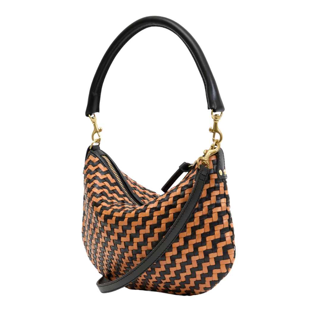 Petit Moyen in Black/Natural Woven Zig-Zag
