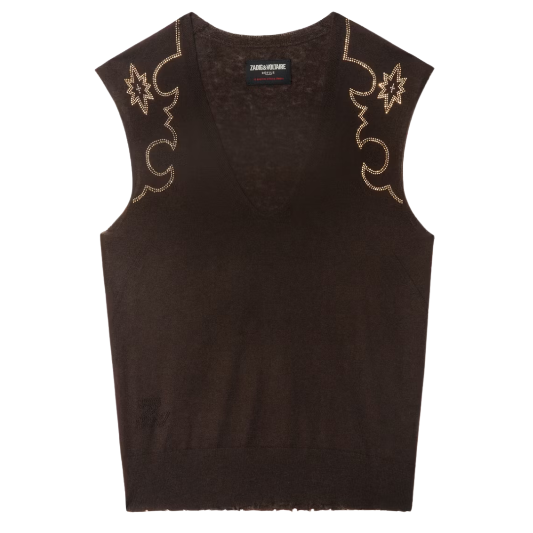 Vicky Cashmere Sweater in Dark Chocolate