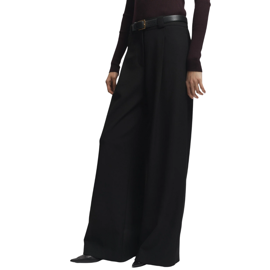 Tiffany Wideleg Trouser in Black