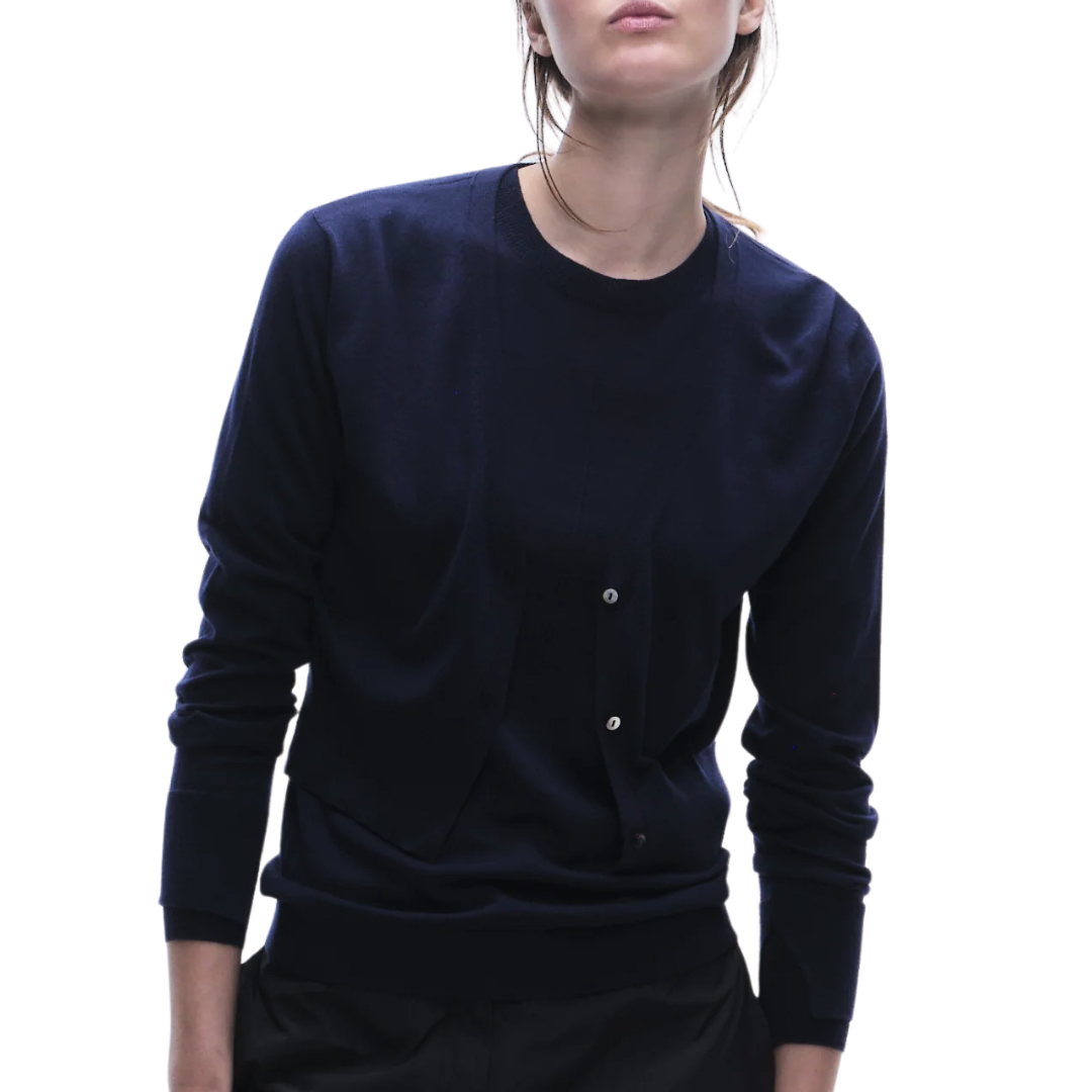 Nixon Cropped Cardigan in Navy