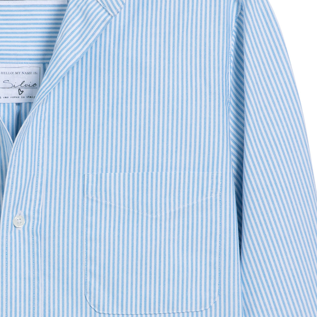 Silvio Untuckable Button-Up in Sky Stripe