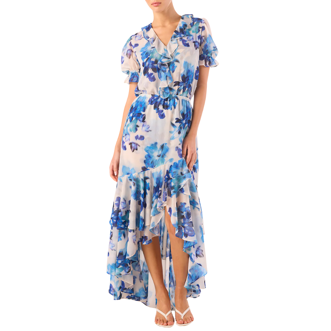 Connie Top in Blurred Bouquet Chiffon