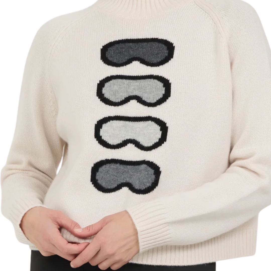 Ski Goggle Mockneck in Ivory Combo