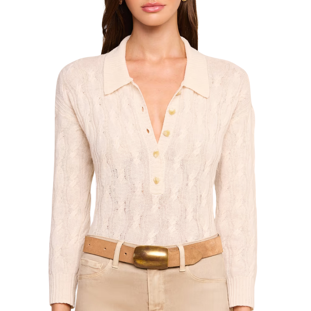 Airy Cable Knit Sweater in Ivory