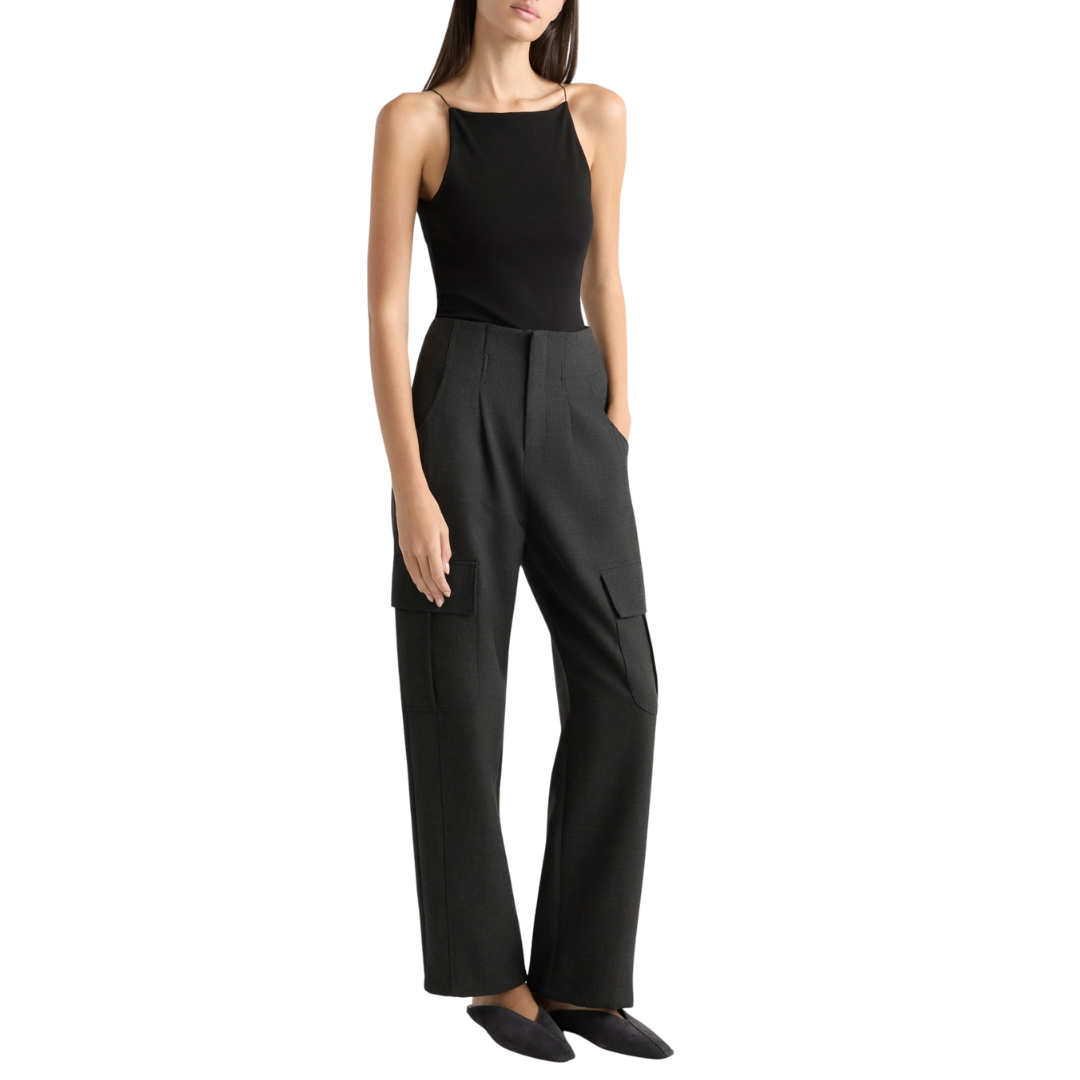 Lynda Tailored Utility Pant in Heather Charcoal