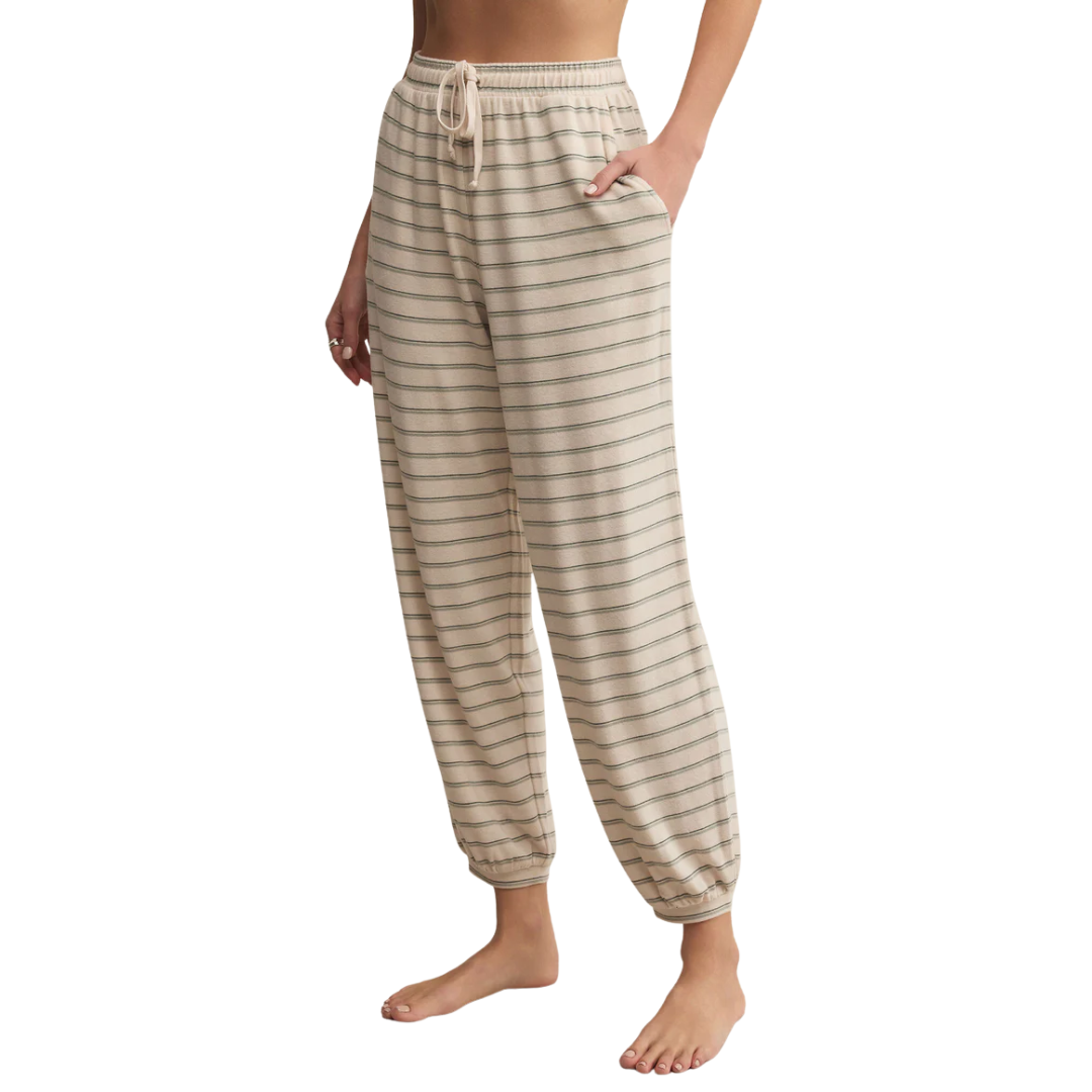 Bailey Stripe Jogger in Hunter Green