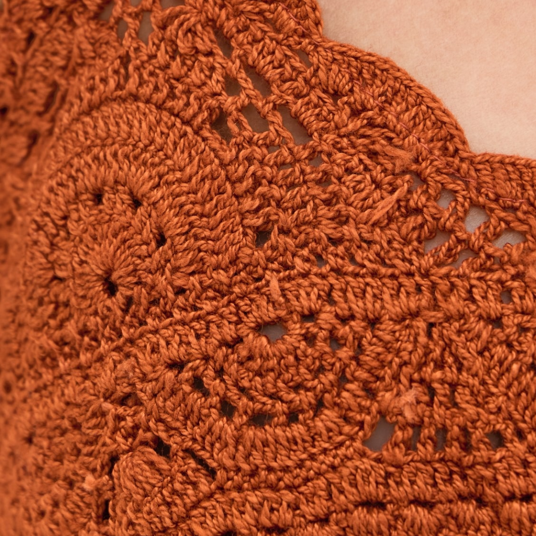 Linnea Coverup Dress with Crochet Detail in Sienna