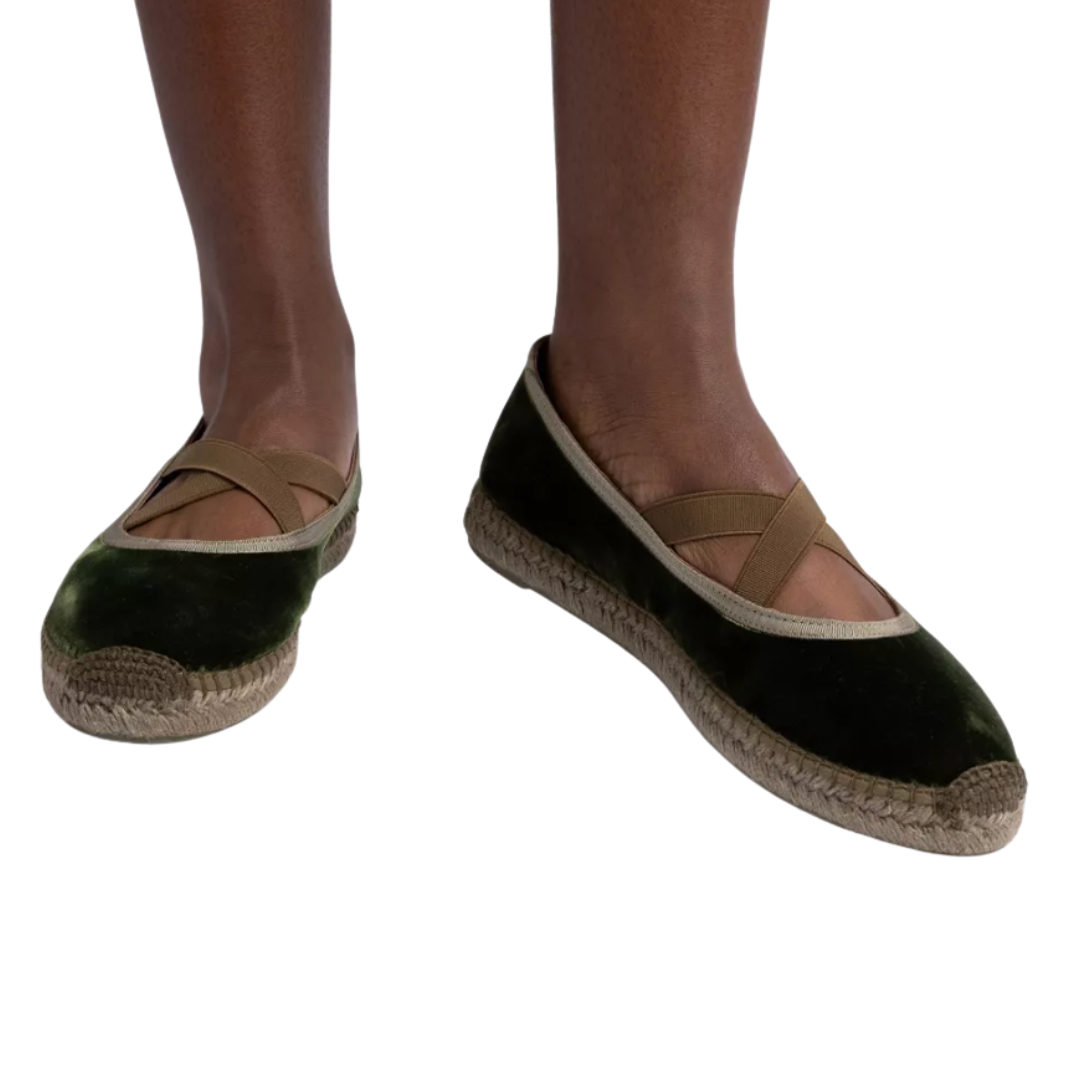 Chico Velvet Espadrille in Khaki