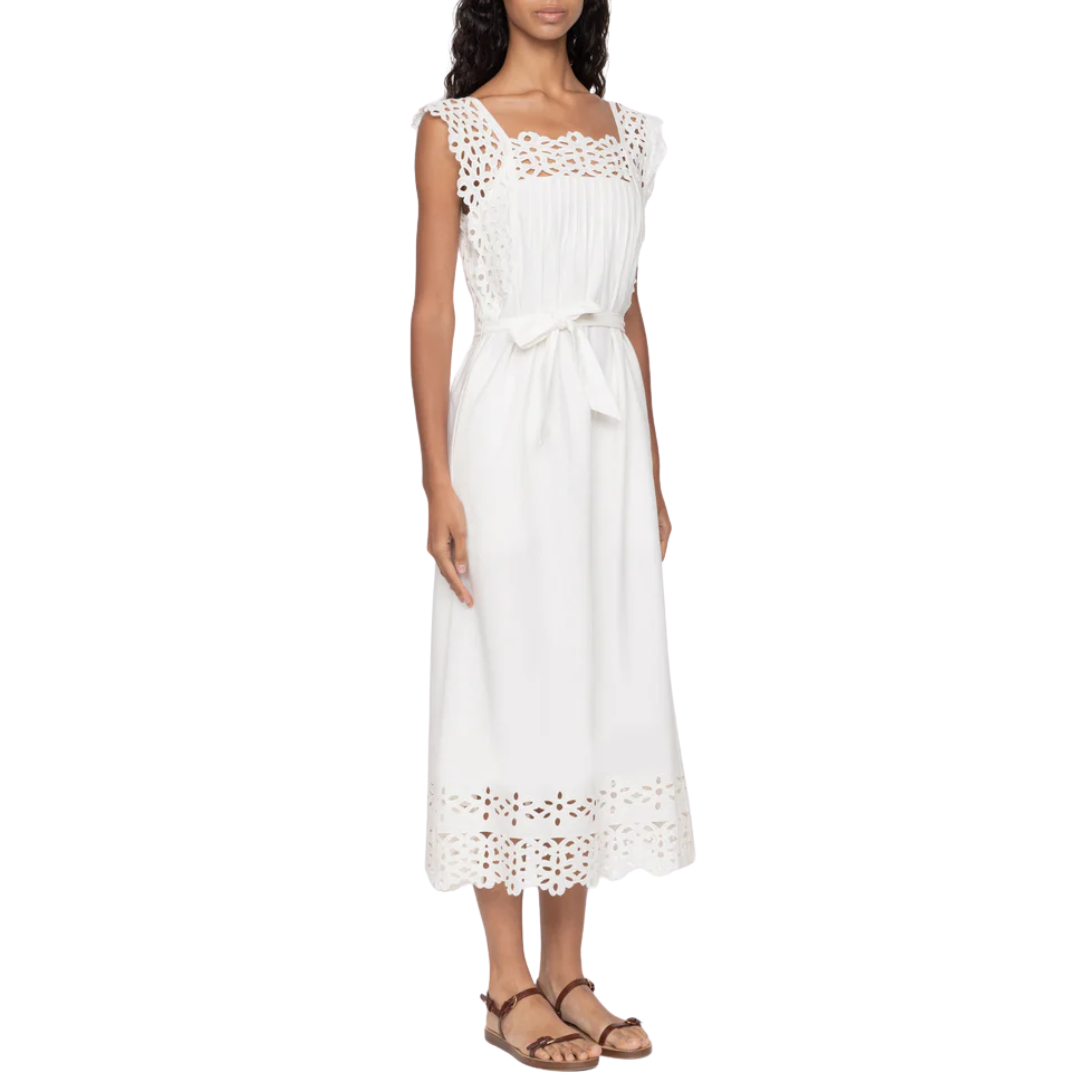 Leila Eyelet Dress in White