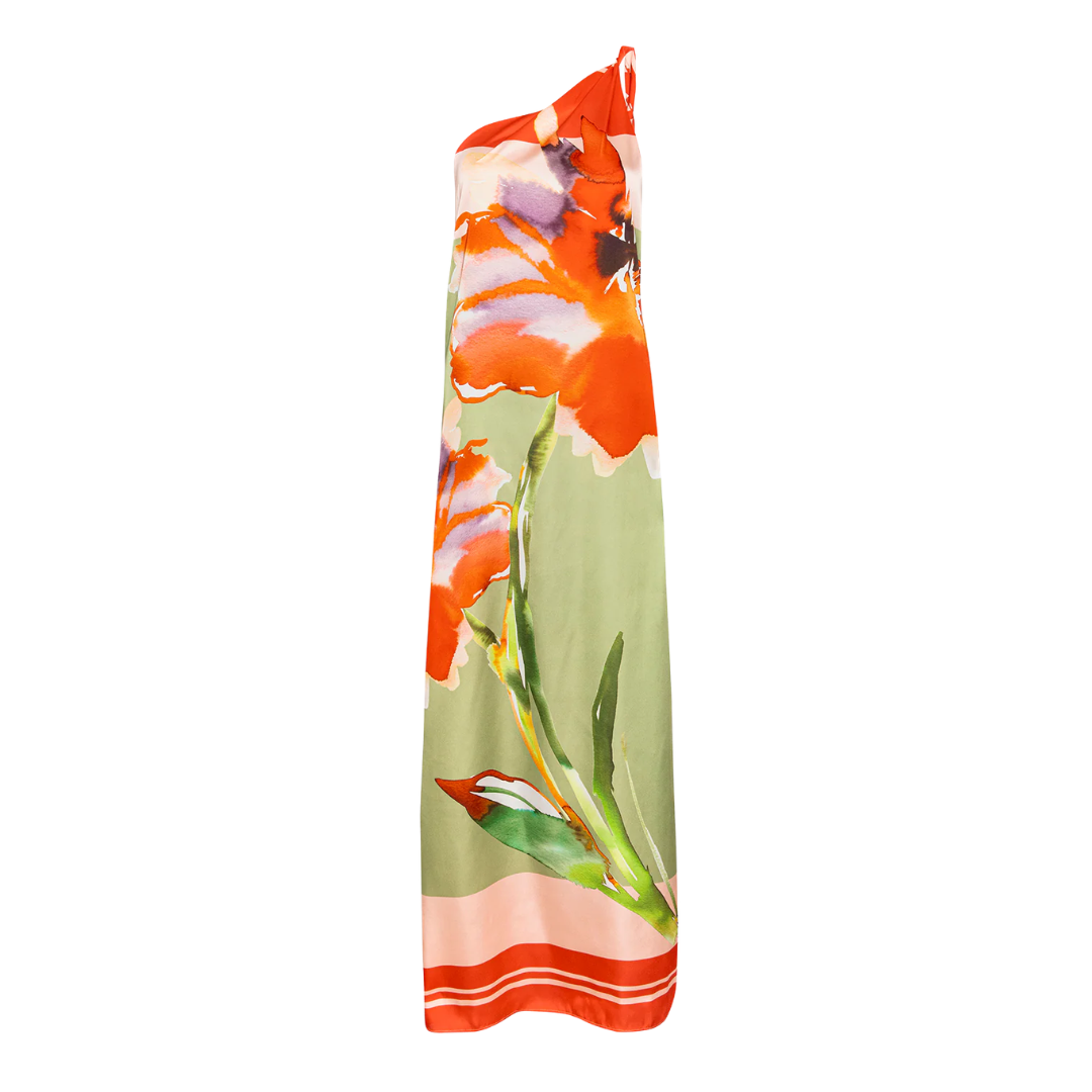Dounia Dress in Scarf Flora Satin
