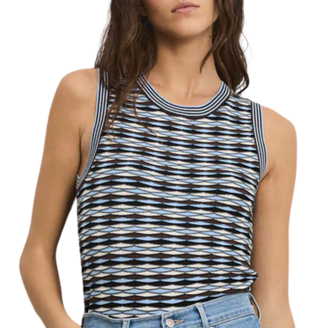 Jerrel Knit Tank Top in Blue Jay Multi