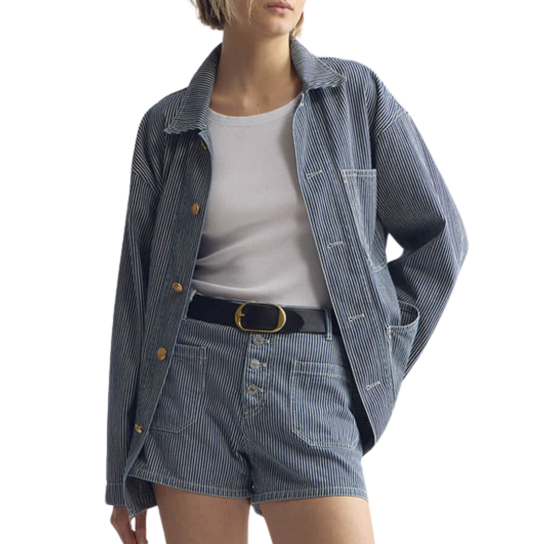 Harley Striped Short in Indigo Stripe Rinse