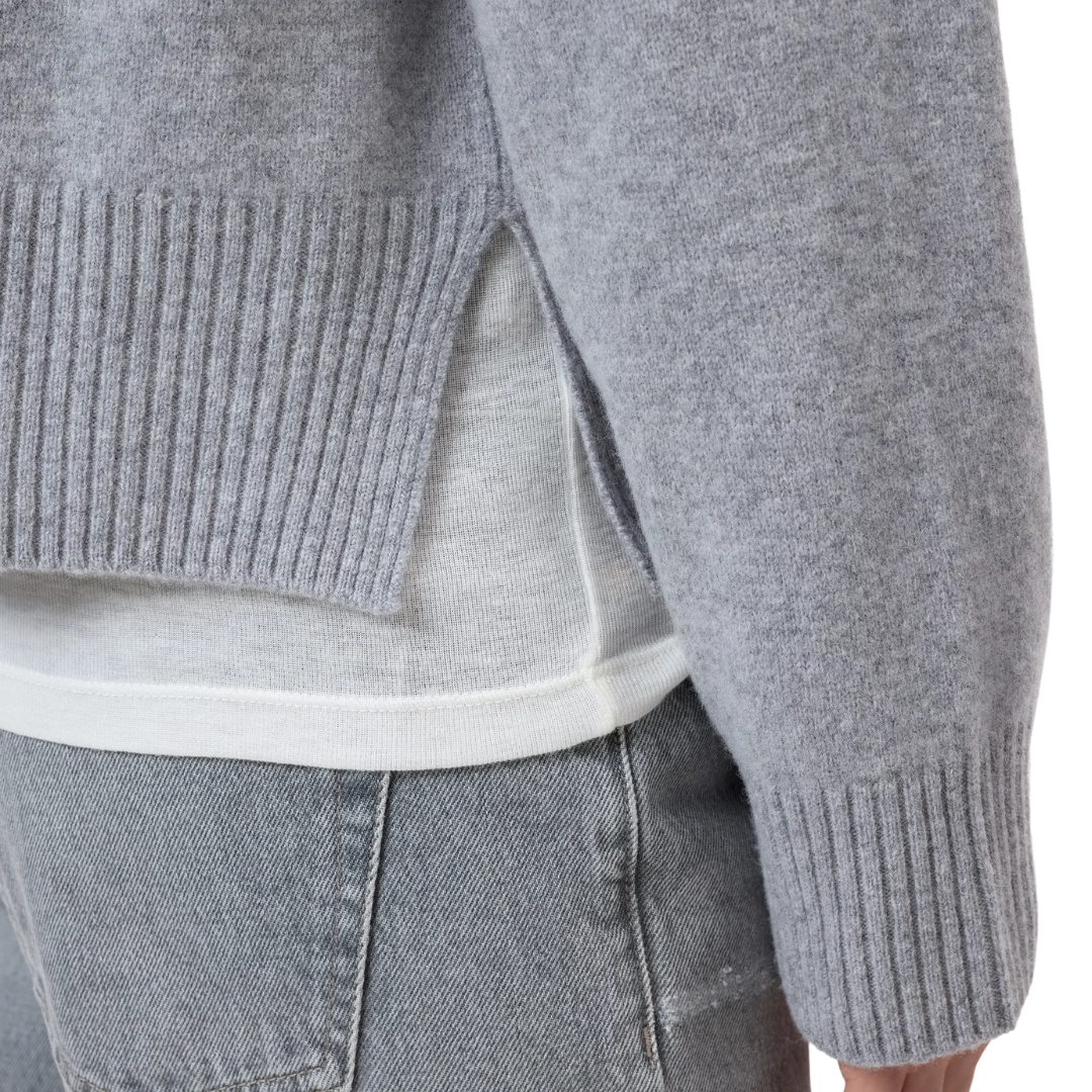 Wool Jumper in Light Grey Melange