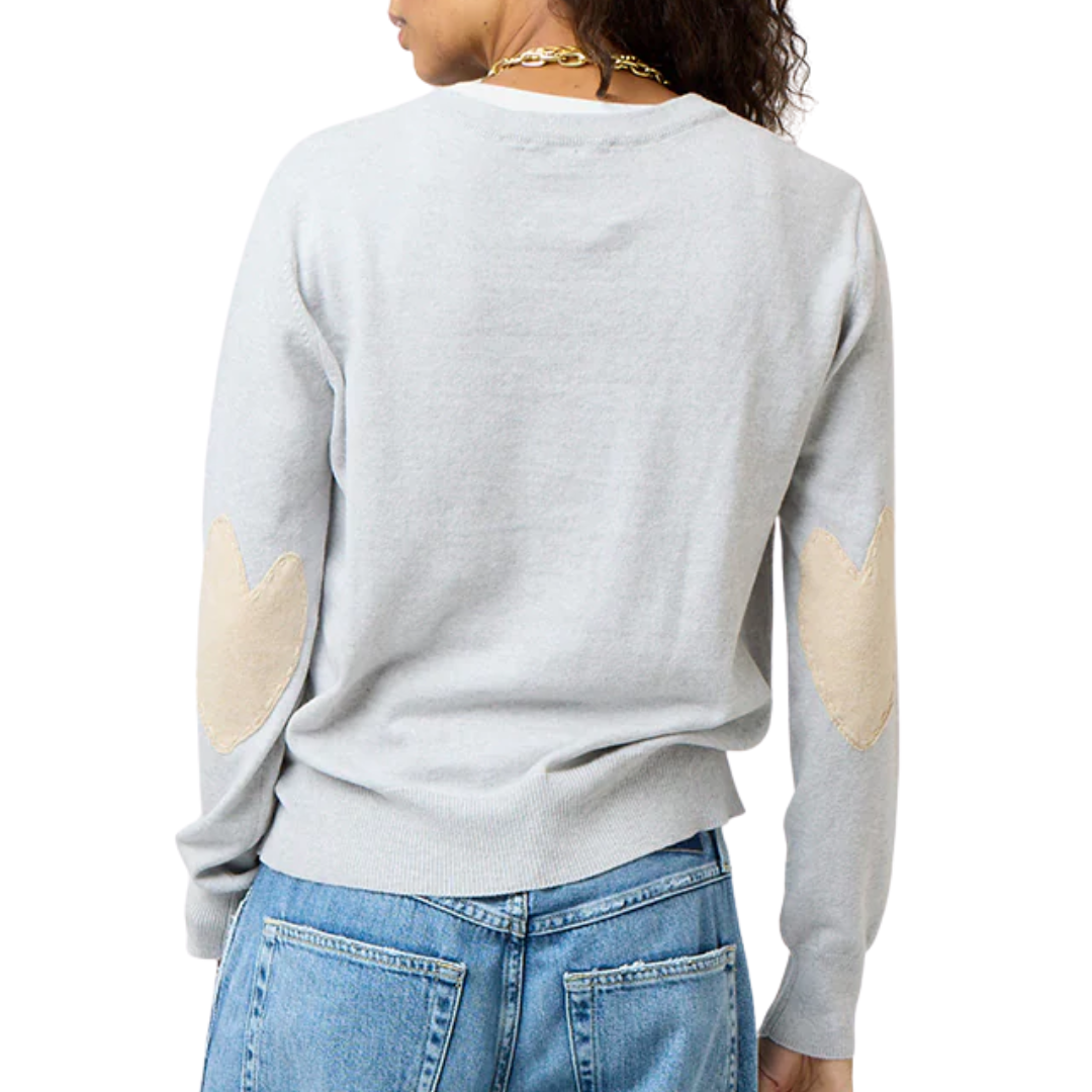 Patchwork Cotton Pullover in Silver Fox