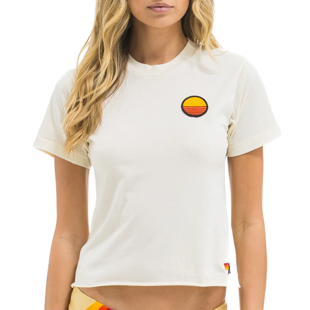 Sunset Patch Tee in Vintage White