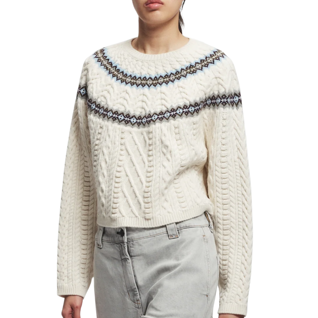 Ainsley Fair Isle Sweater in Multi Ivory