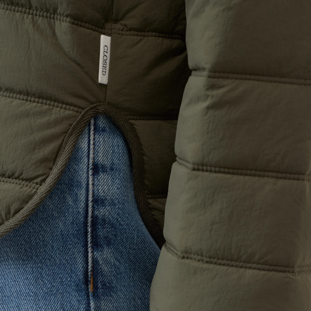 Quilted Zip Jacket in Forest Green