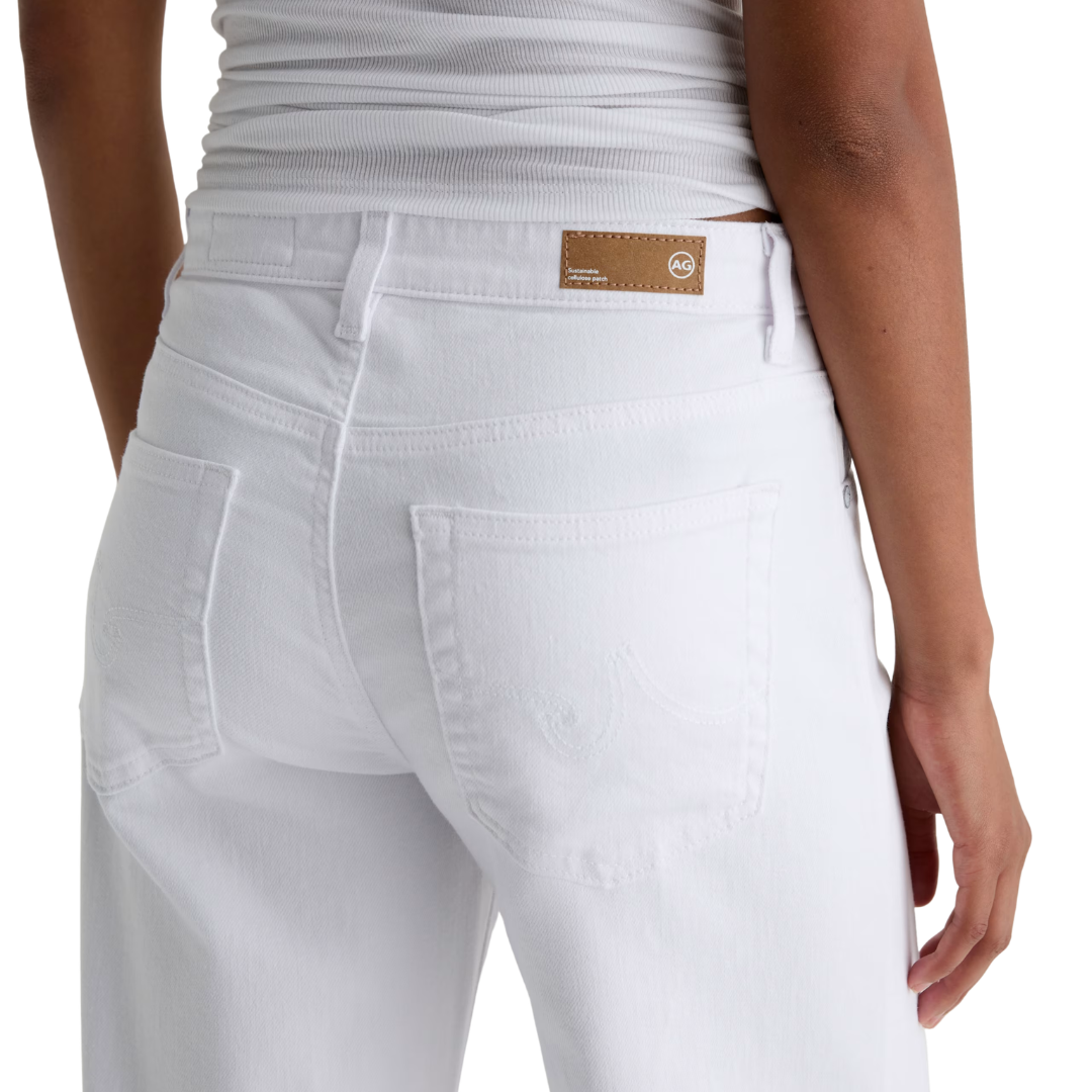 Saige Wide Leg Crop Jean in Gallery White
