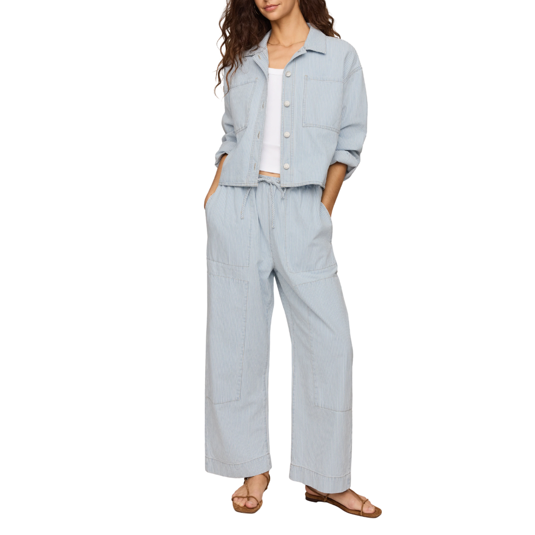 Erin Soft Denim Railroad Jacket in Seaboard Stripe