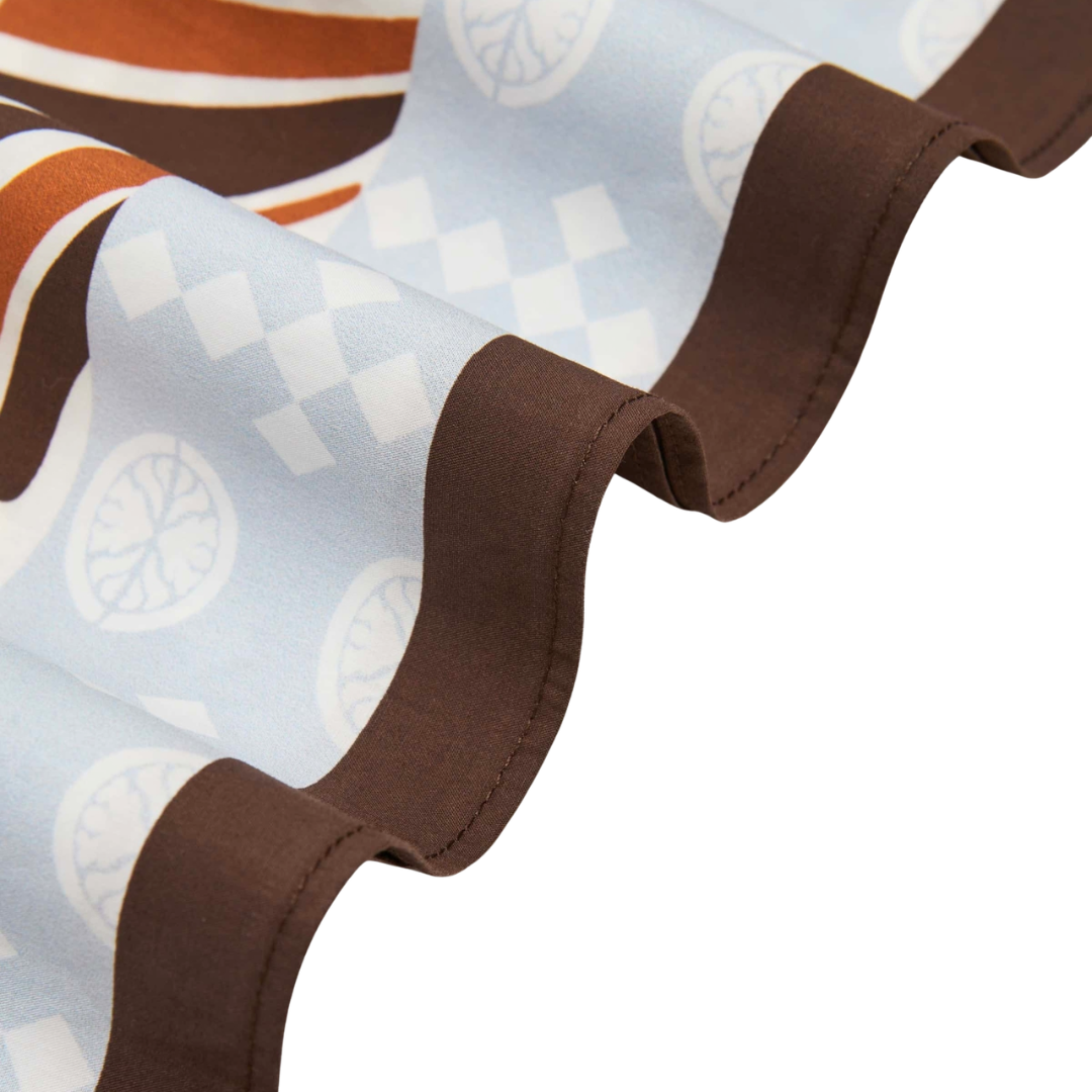 Woven Pattern Hem Midi Dress in Multi