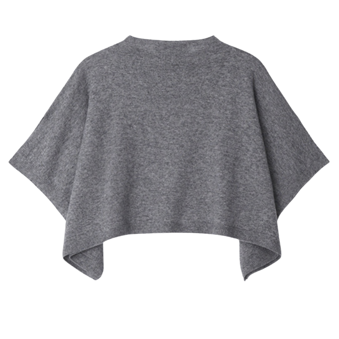Cashmere Blend Neck Cape in Grey