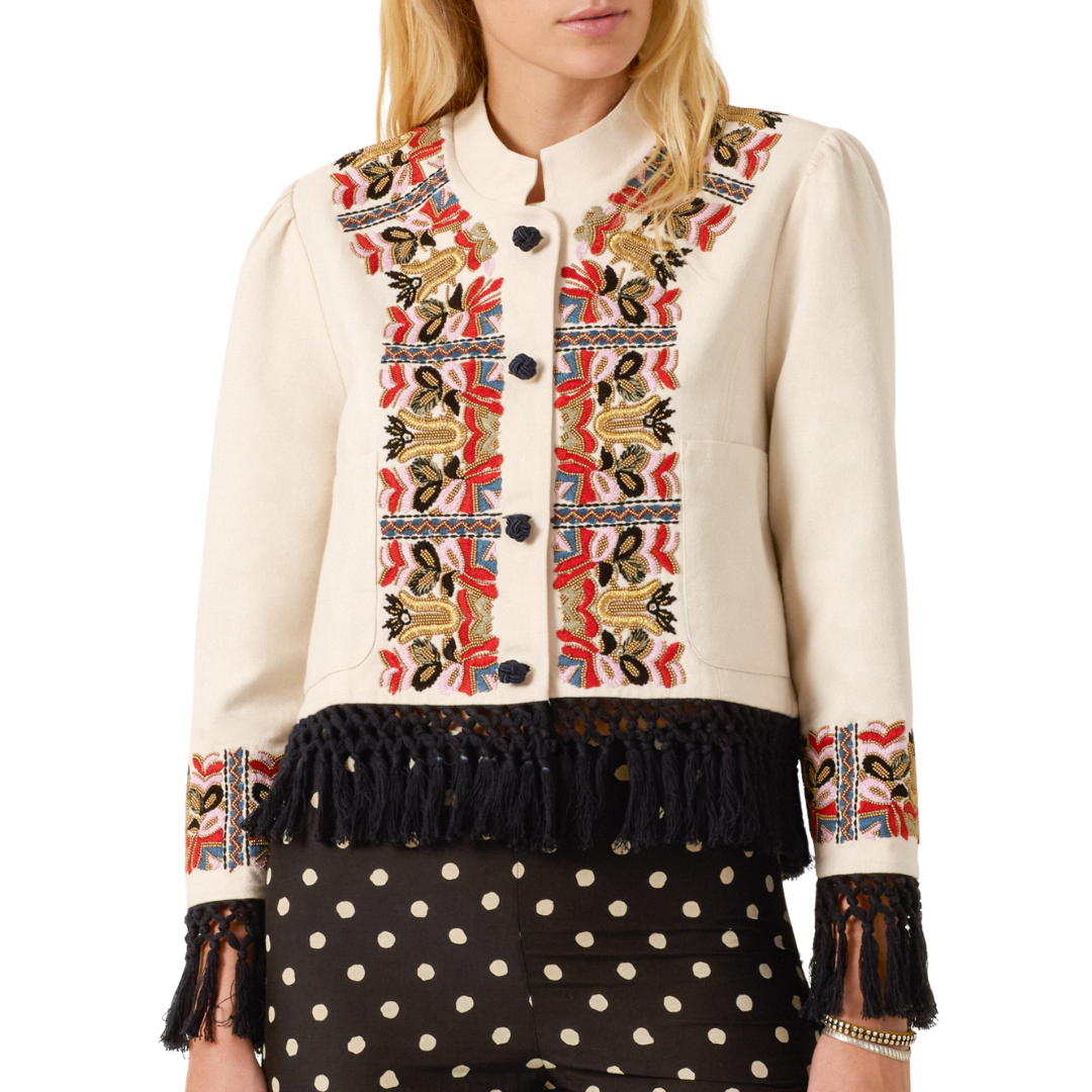 Dorian Baroque Dune Jacket in Off-White