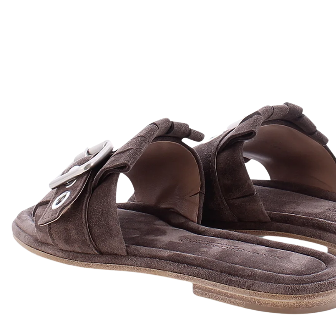 Lya Mule in Coco/Silver
