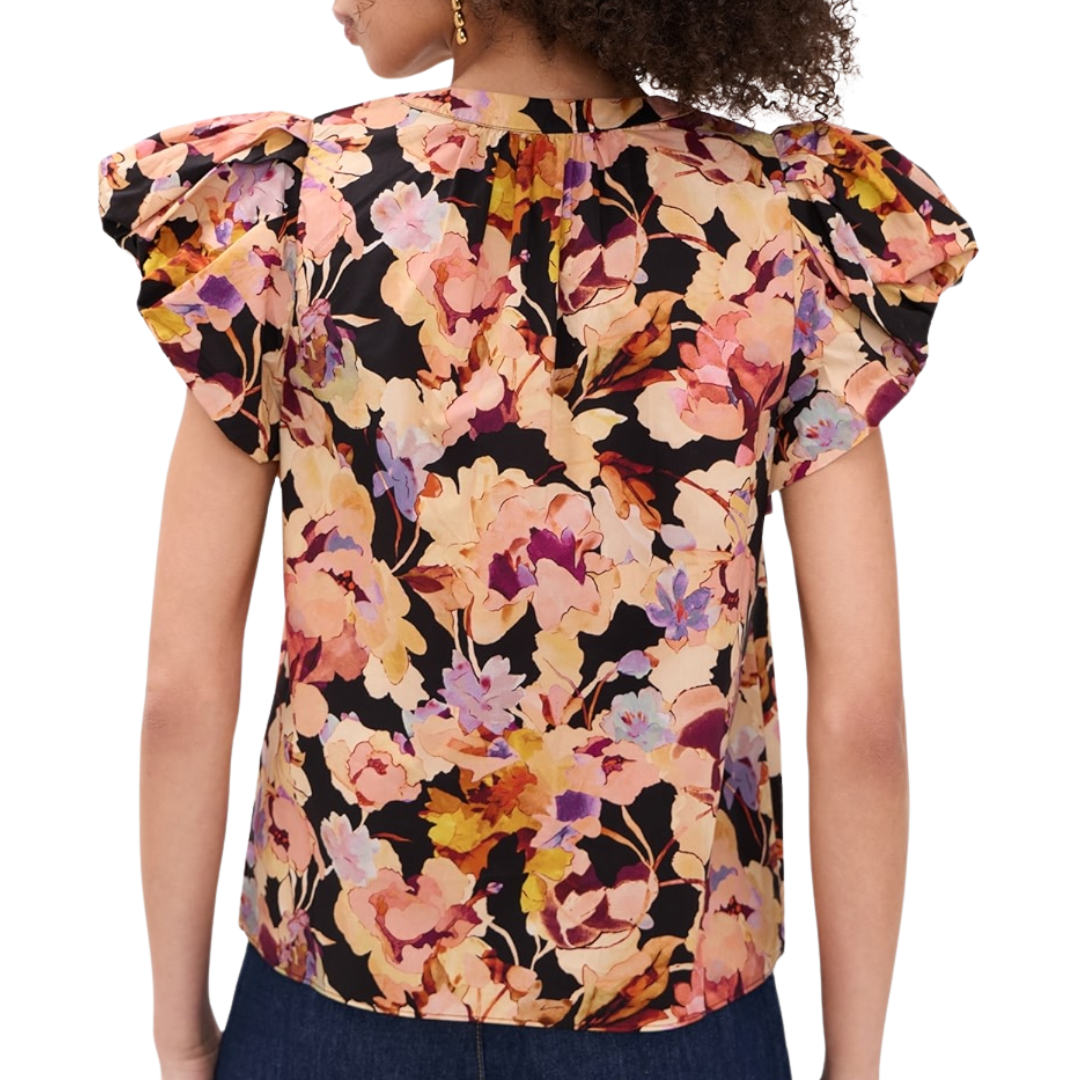 Abril Cotton Top in Night Bloom