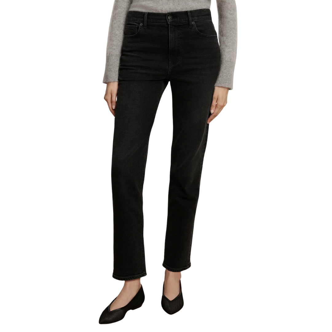 Leah Straight-Leg Jean in Washed Onyx