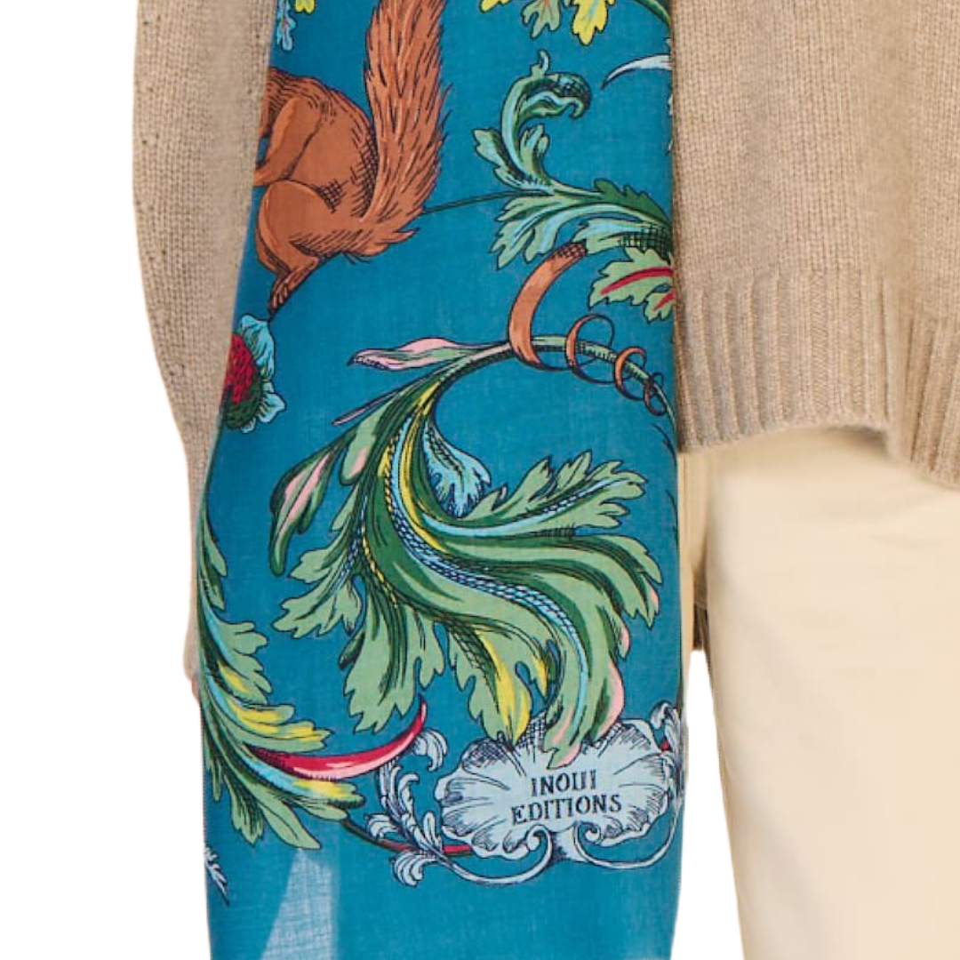 Rococo Scarf in Duck Blue