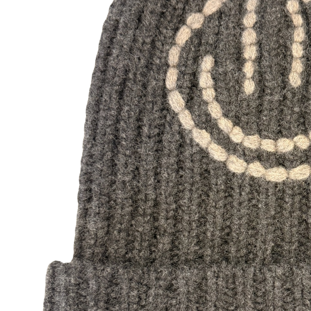 Sailor Happy Face Beanie in Charcoal/Otter
