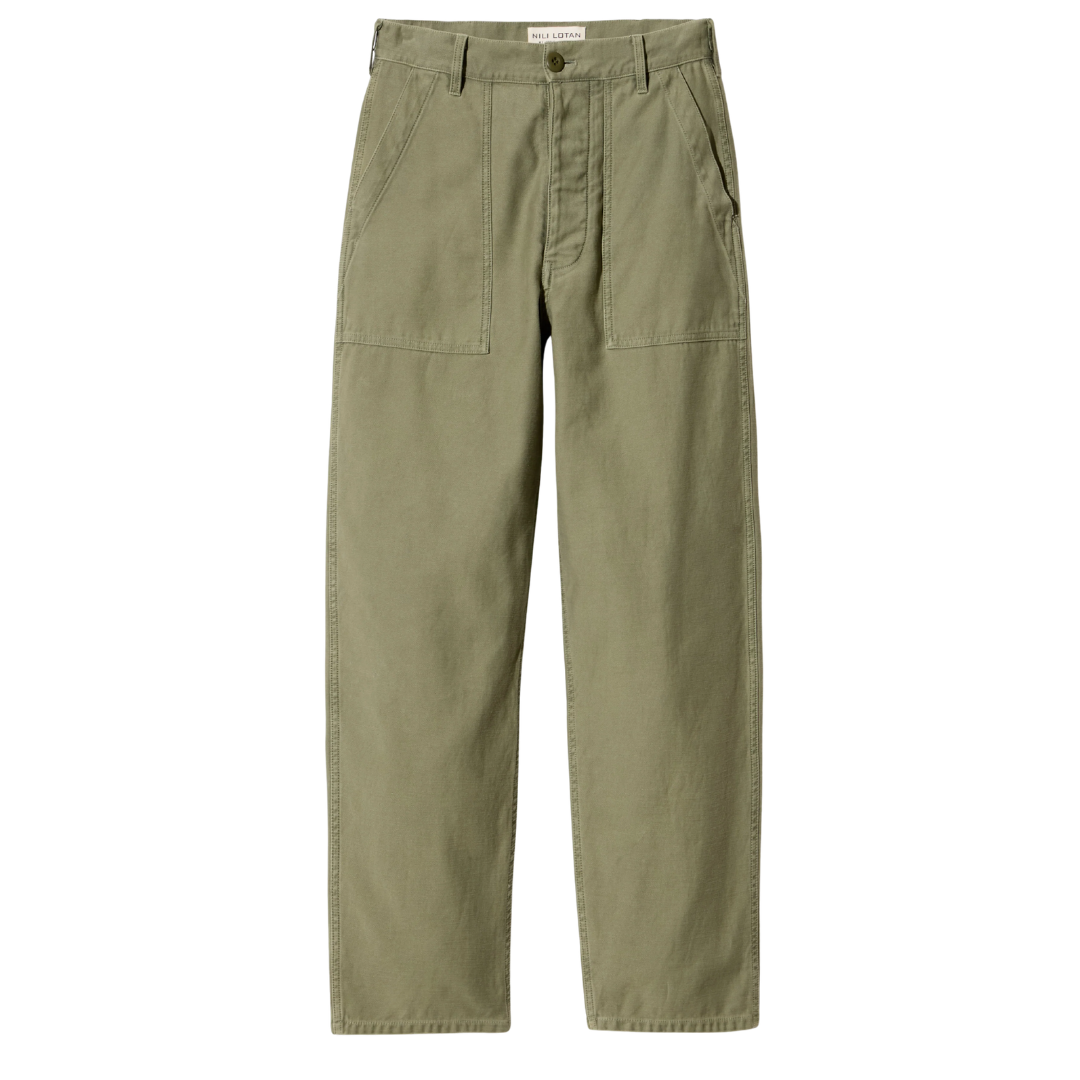 Earl Cotton Pant in Olive Fatigue