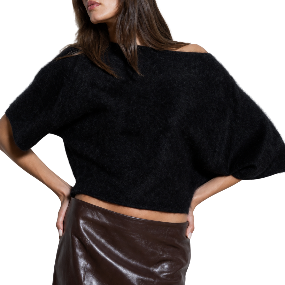 Off the Shoulder Batwing Dolman in Black